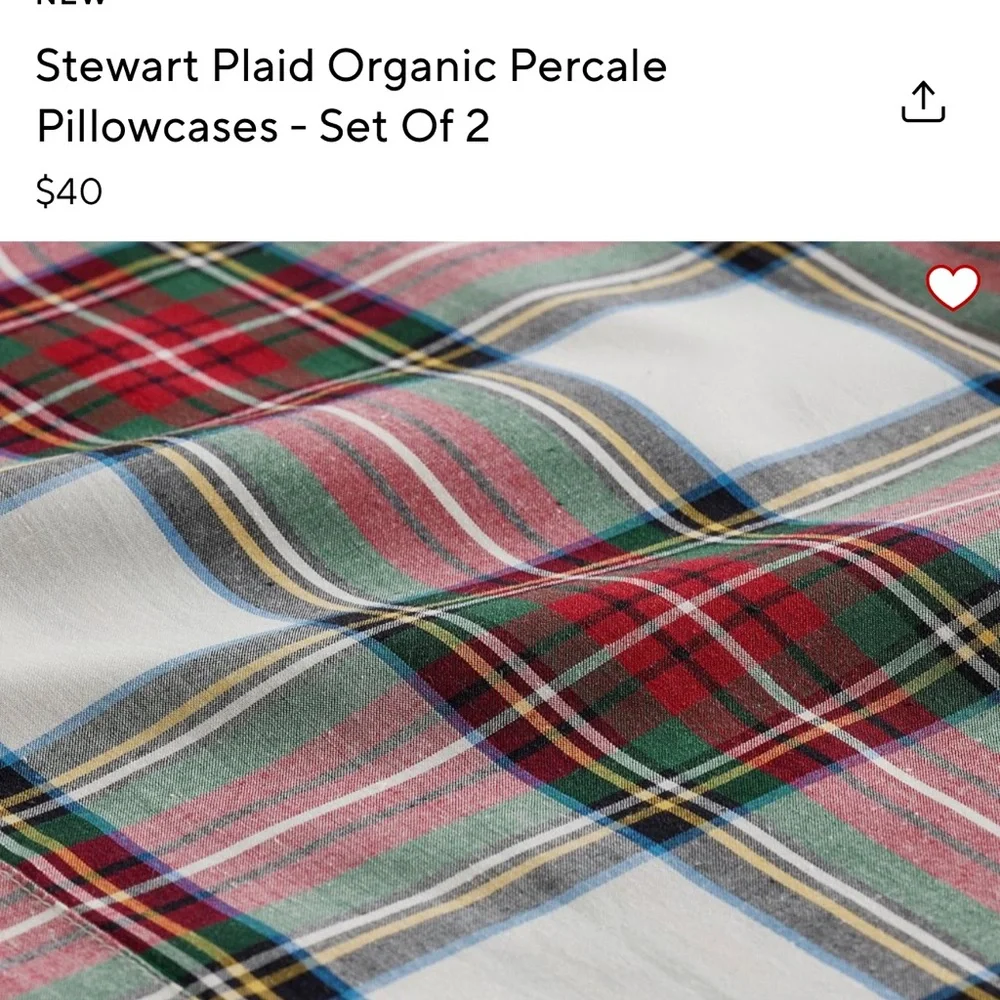 Pottery Barn Stewart flat sheet size Full